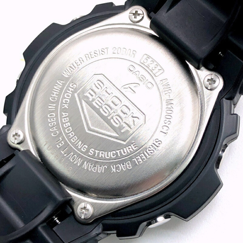 G-SHOCK CASIO AWR-M100SCT-1A 城市迷彩系列 Tough Solar 指針式數位手錶 黑色 x 藍橙 2021年2月發售 三國丘店 IT5RE0IKYX3N-7