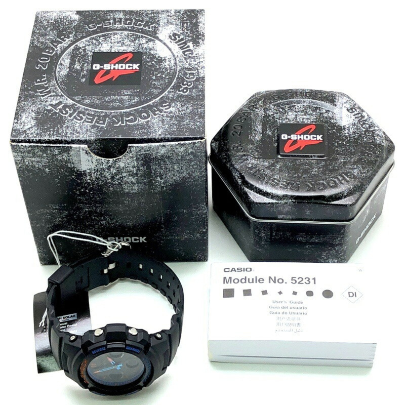 G-SHOCK CASIO AWR-M100SCT-1A 城市迷彩系列 Tough Solar 指針式數位手錶 黑色 x 藍橙 2021年2月發售 三國丘店 IT5RE0IKYX3N-9