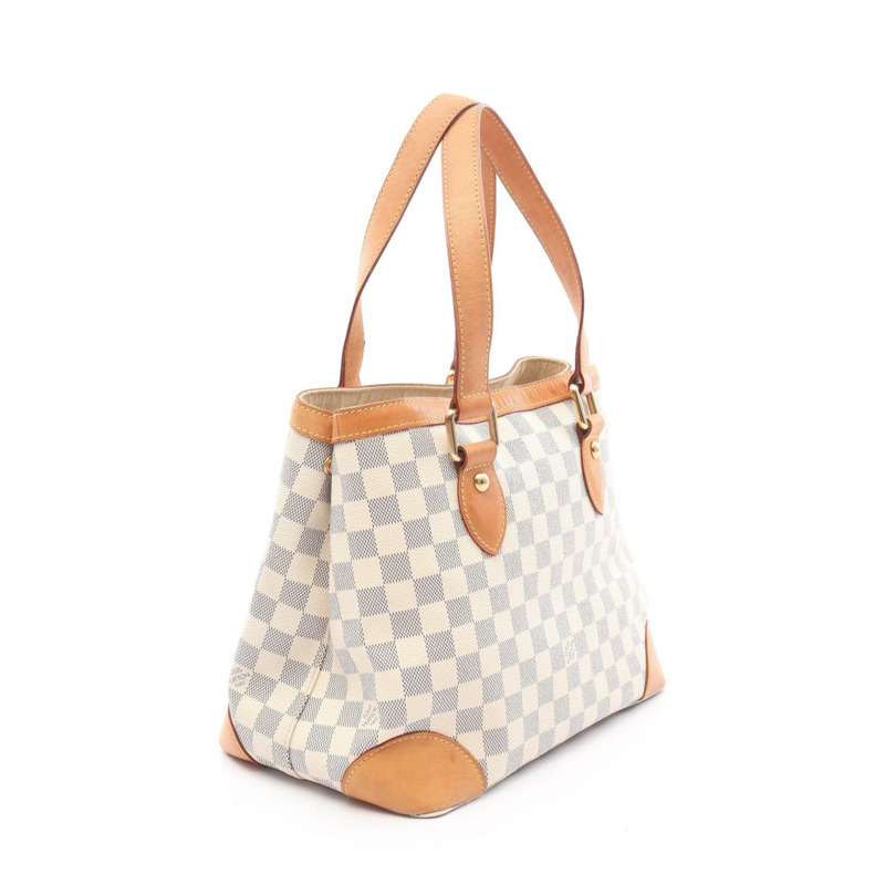 LOUIS VUITTON Hampstead PM 托特包 單肩包 N51207 Damier Azur 白色 二手 女款-1