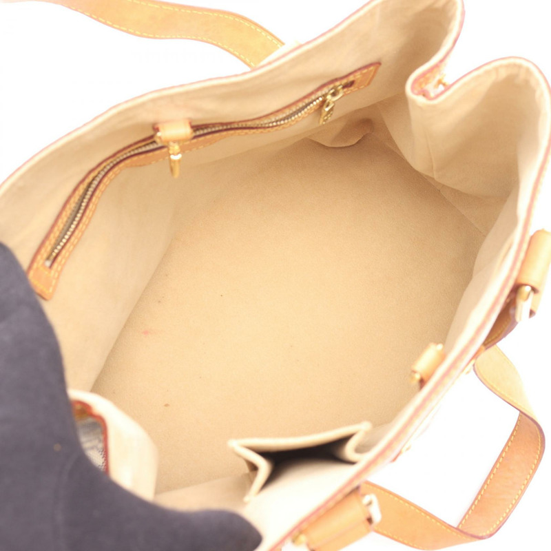 LOUIS VUITTON Hampstead PM 托特包 單肩包 N51207 Damier Azur 白色 二手 女款-2