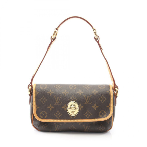LOUIS VUITTON Tikal PM 單肩包 M40078 Monogram 帆布皮革棕色二手 LV