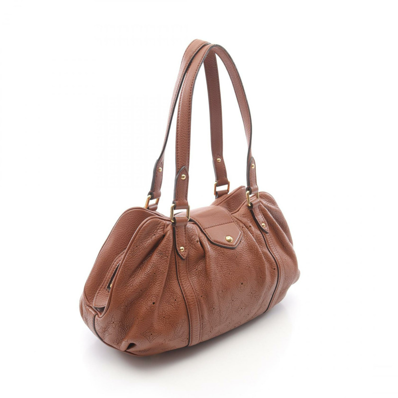 LOUIS VUITTON Lunar PM 單肩包 手提包 M97052 Mahina 皮革 棕色 二手 女士-1