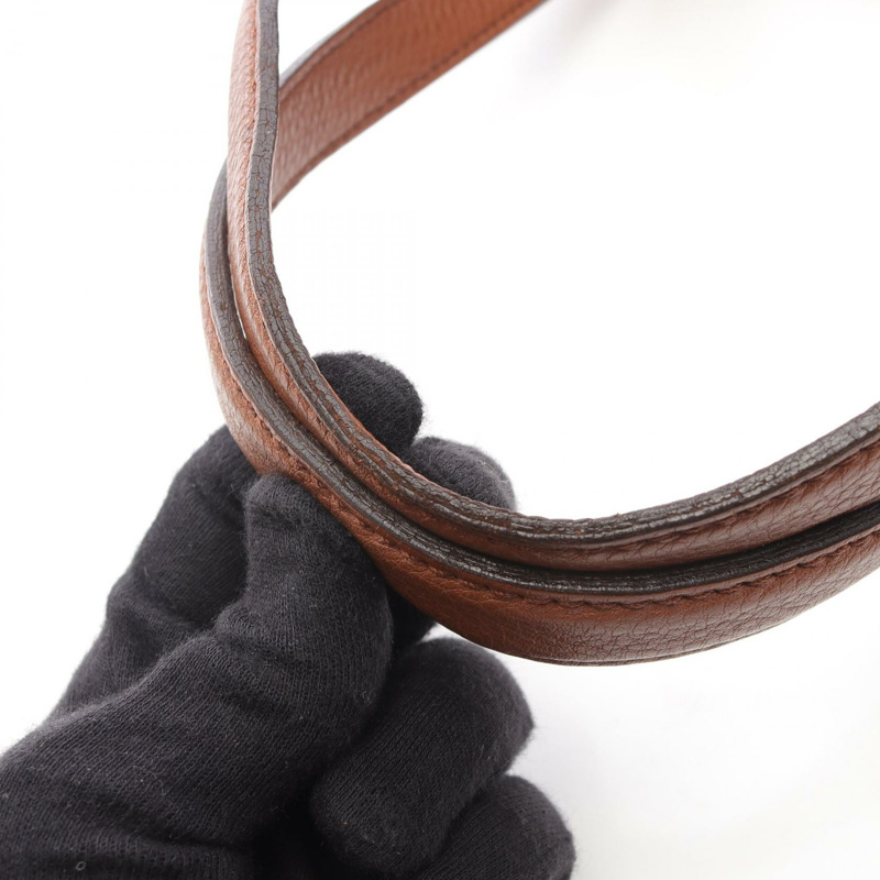 LOUIS VUITTON Lunar PM 單肩包 手提包 M97052 Mahina 皮革 棕色 二手 女士-6