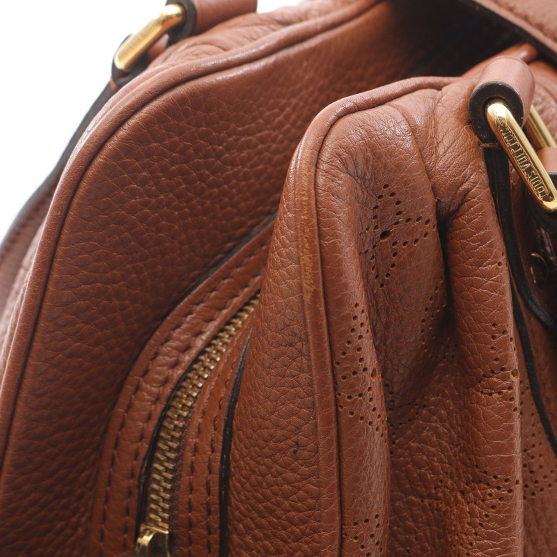LOUIS VUITTON Lunar PM 單肩包 手提包 M97052 Mahina 皮革 棕色 二手 女士-8
