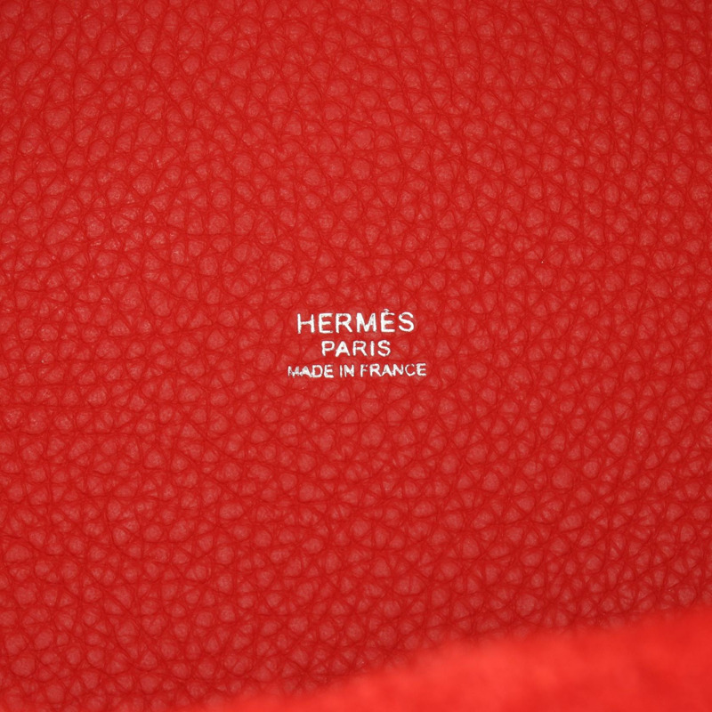 HERMES Picotin Lock Touch PM 手提包 Clemence Swift 皮革 紅色 粉紅色 二手 X SHW-3