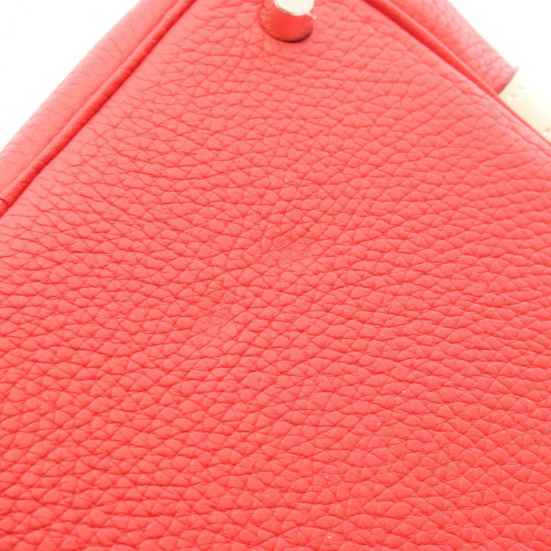 HERMES Picotin Lock Touch PM 手提包 Clemence Swift 皮革 紅色 粉紅色 二手 X SHW-5