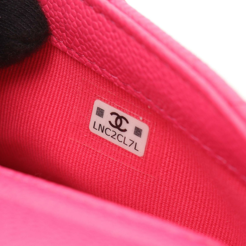 CHANEL Matelasse 手機殼錢包鏈條單肩包小牛皮粉色二手 GHW CC-5