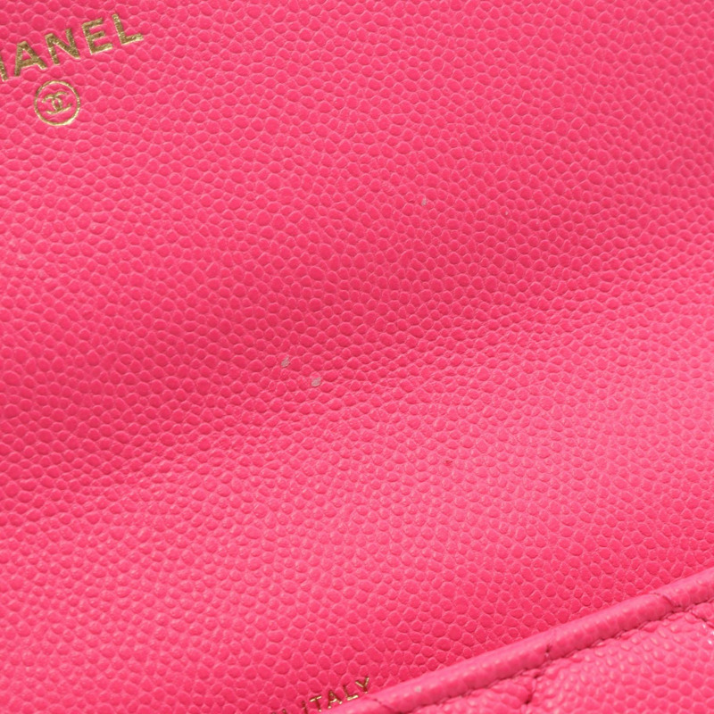 CHANEL Matelasse 手機殼錢包鏈條單肩包小牛皮粉色二手 GHW CC-10