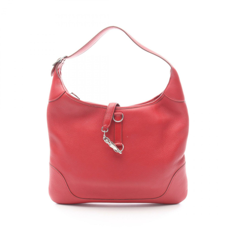 HERMES Trim 38 單肩包 Clemence 皮革 Rouge vif 二手女款 F SHW-0