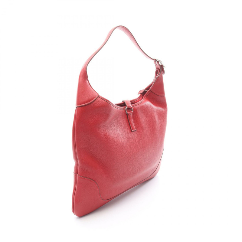 HERMES Trim 38 單肩包 Clemence 皮革 Rouge vif 二手女款 F SHW-1