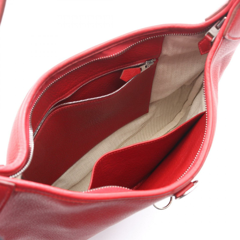 HERMES Trim 38 單肩包 Clemence 皮革 Rouge vif 二手女款 F SHW-2