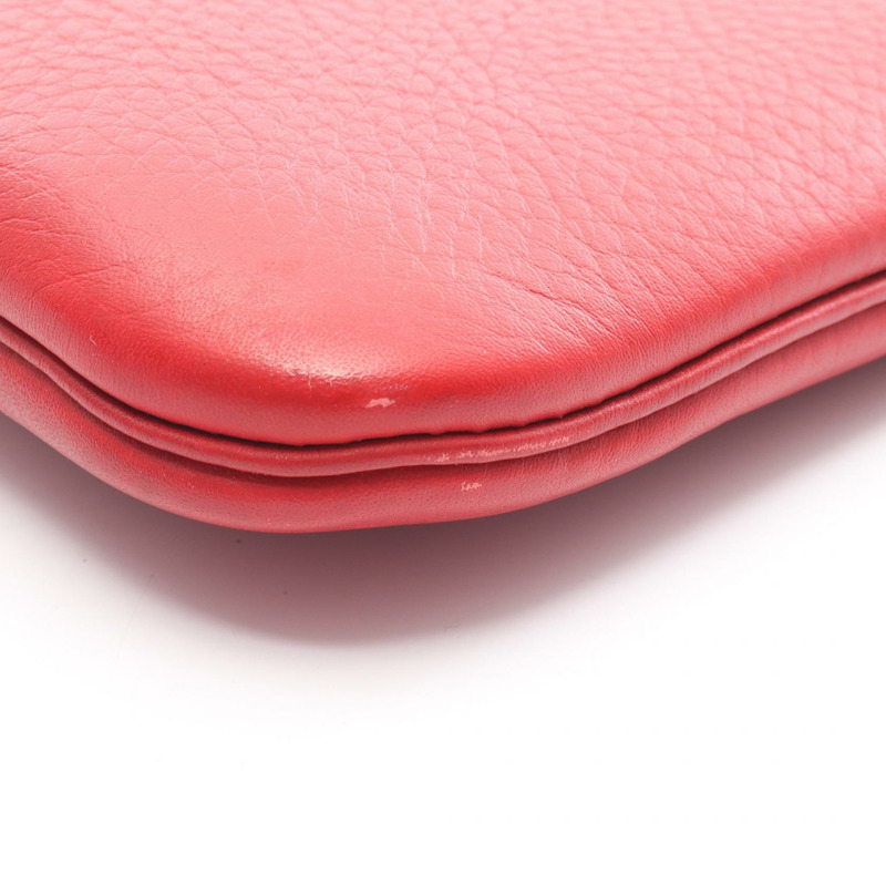 HERMES Trim 38 單肩包 Clemence 皮革 Rouge vif 二手女款 F SHW-5