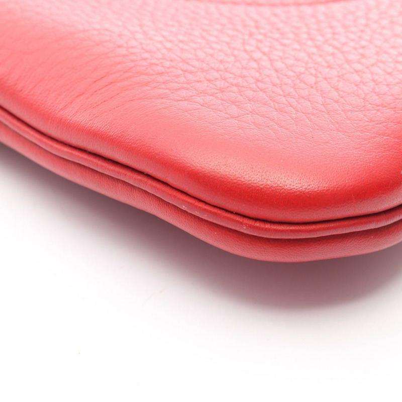 HERMES Trim 38 單肩包 Clemence 皮革 Rouge vif 二手女款 F SHW-6