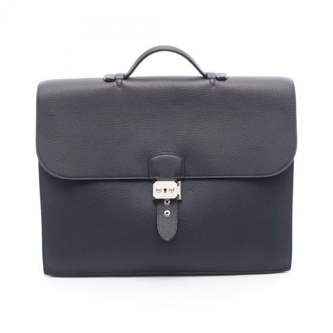 HERMES Sac Adepeche 38 商務包 Togo 皮革海軍藍 nuit 二手男款 Z SHW