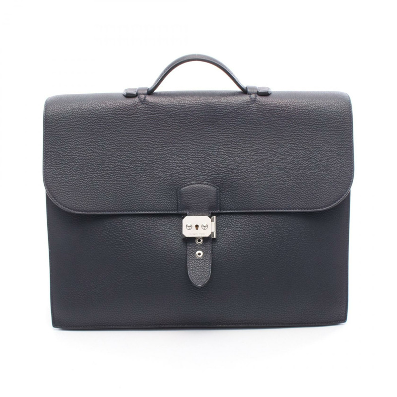 HERMES Sac Adepeche 38 商務包 Togo 皮革海軍藍 nuit 二手男款 Z SHW-0