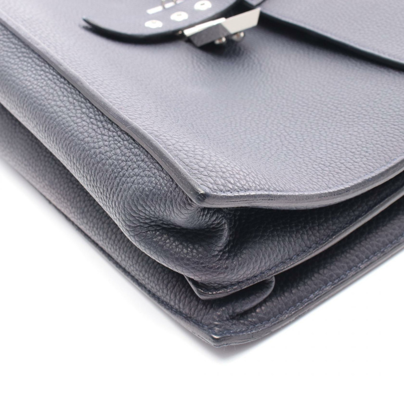 HERMES Sac Adepeche 38 商務包 Togo 皮革海軍藍 nuit 二手男款 Z SHW-5