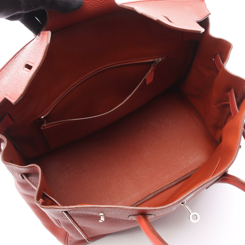 HERMES Birkin 35 手提包 027767CK Clemence 皮革 棕色 Brique 二手 女士 N SHW-2