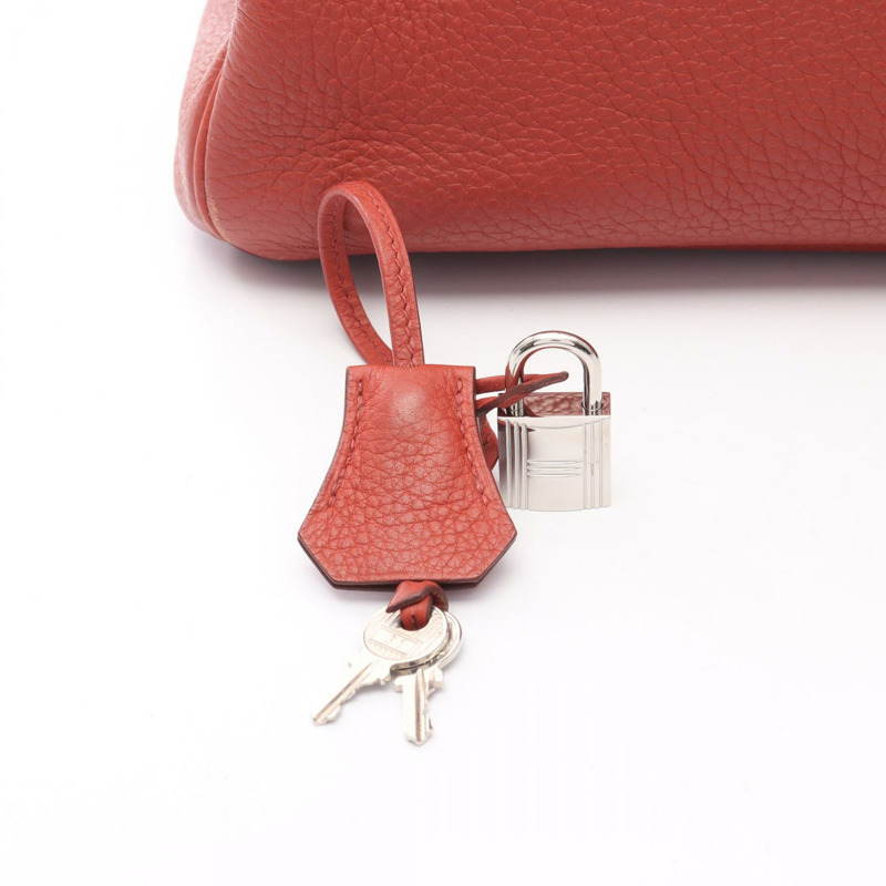 HERMES Birkin 35 手提包 027767CK Clemence 皮革 棕色 Brique 二手 女士 N SHW-5