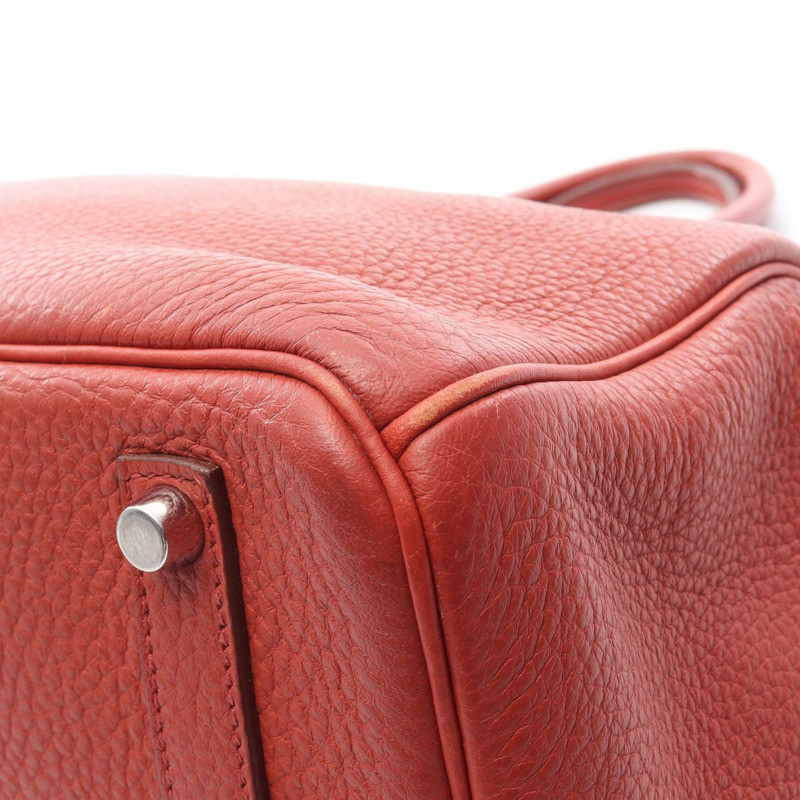 HERMES Birkin 35 手提包 027767CK Clemence 皮革 棕色 Brique 二手 女士 N SHW-7