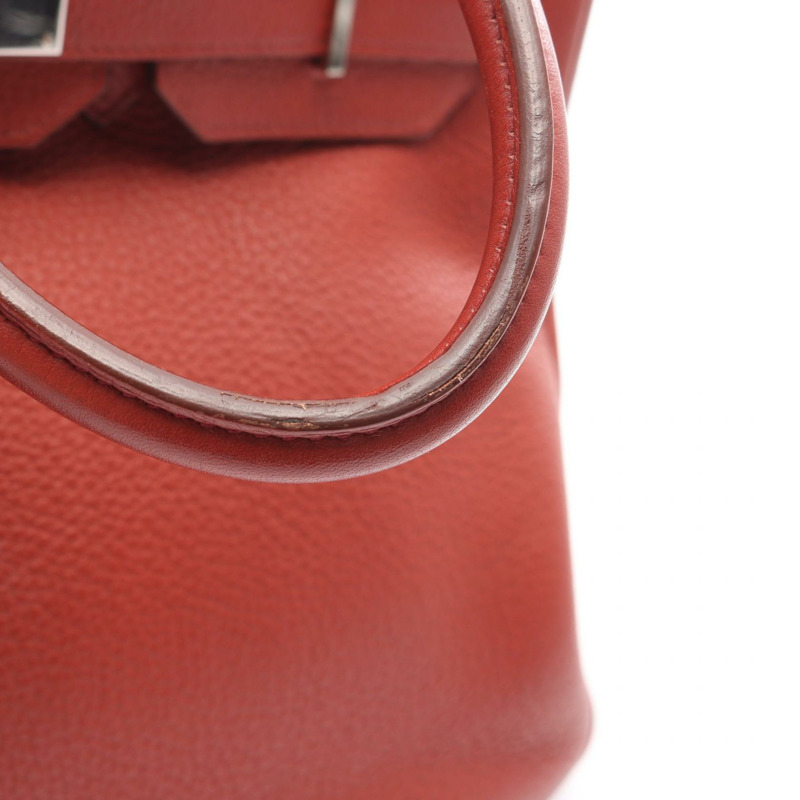 HERMES Birkin 35 手提包 027767CK Clemence 皮革 棕色 Brique 二手 女士 N SHW-12