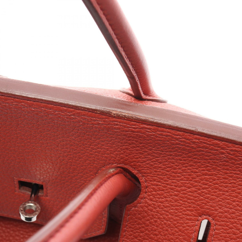 HERMES Birkin 35 手提包 027767CK Clemence 皮革 棕色 Brique 二手 女士 N SHW-14