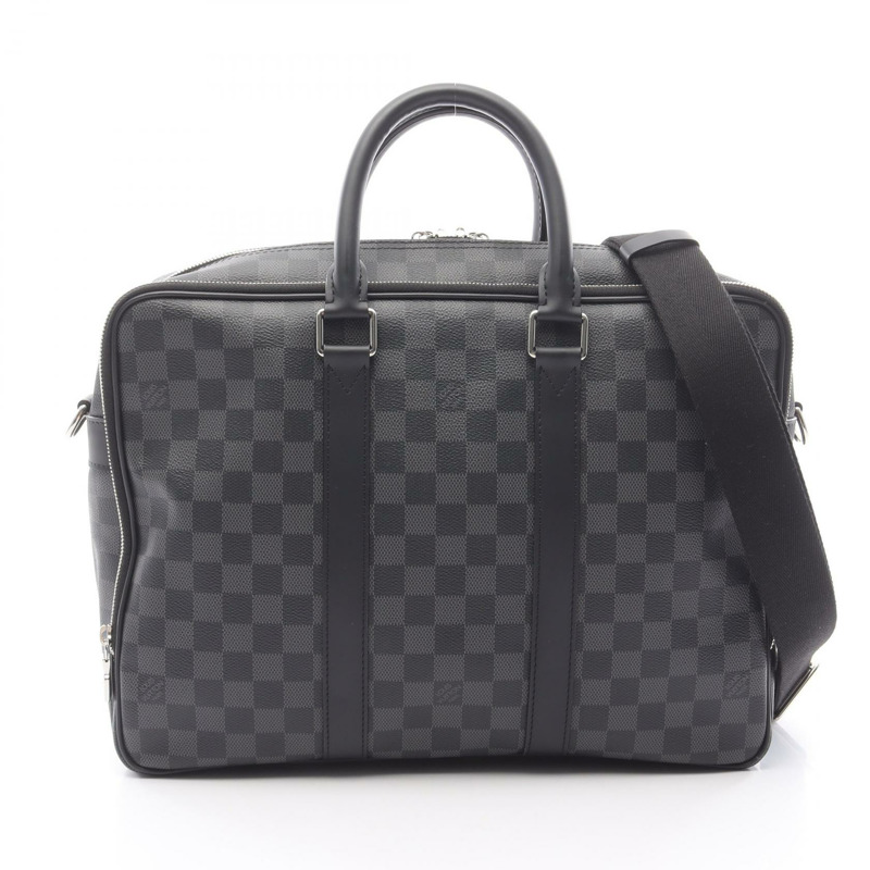 LOUIS VUITTON Icare NM 公事包單肩包 N40007 Damier 石墨帆布 二手-0
