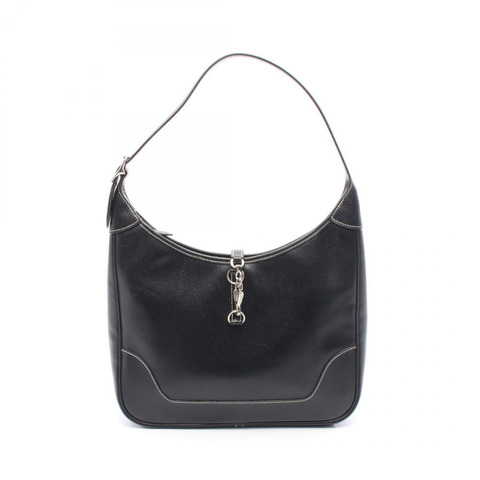 HERMES Trim 31 肩背包 Courchevel 皮革 黑色 二手 女款 SHW E