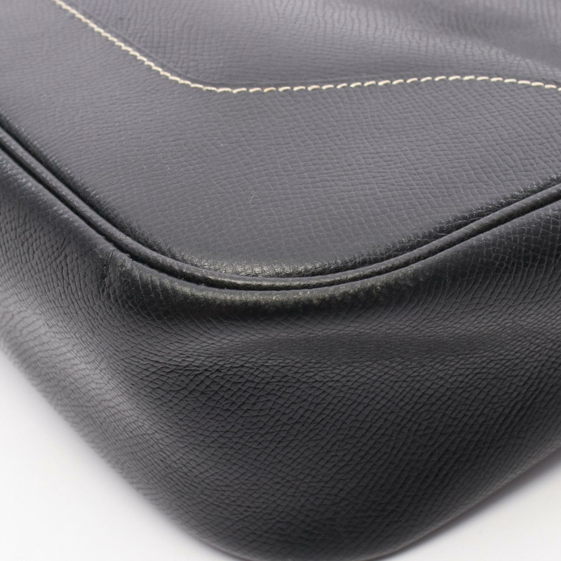 HERMES Trim 31 肩背包 Courchevel 皮革 黑色 二手 女款 SHW E-6