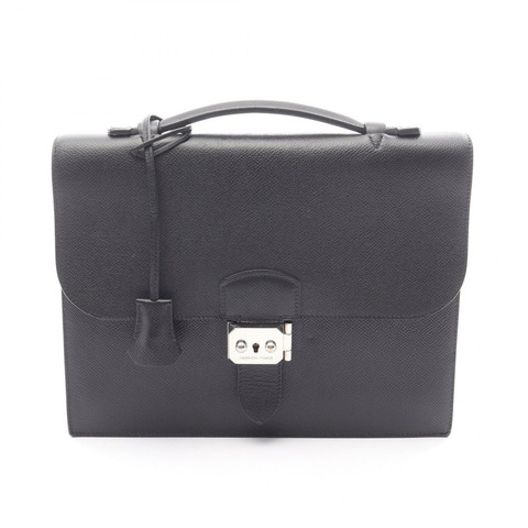 HERMES Sac Adepeche 27 商務手提包 Epsom 皮革 Epsom 黑色 二手 M SHW