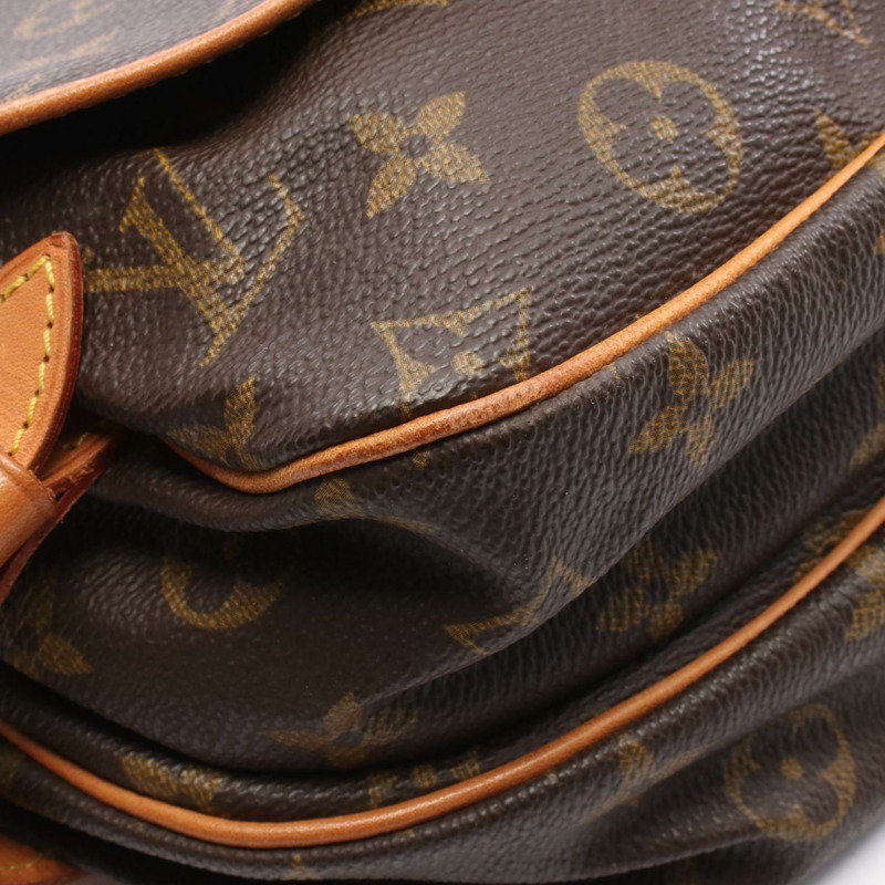 LOUIS VUITTON Saumur 30 肩斜背包 M42256 Monogram 帆布 棕色 二手-8