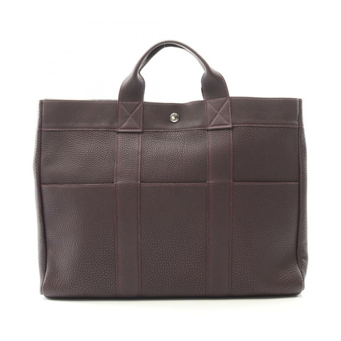 HERMES Fourre-tout MM 手提包 Togo 皮革 紫色 Leysin 二手 女款 F SHW