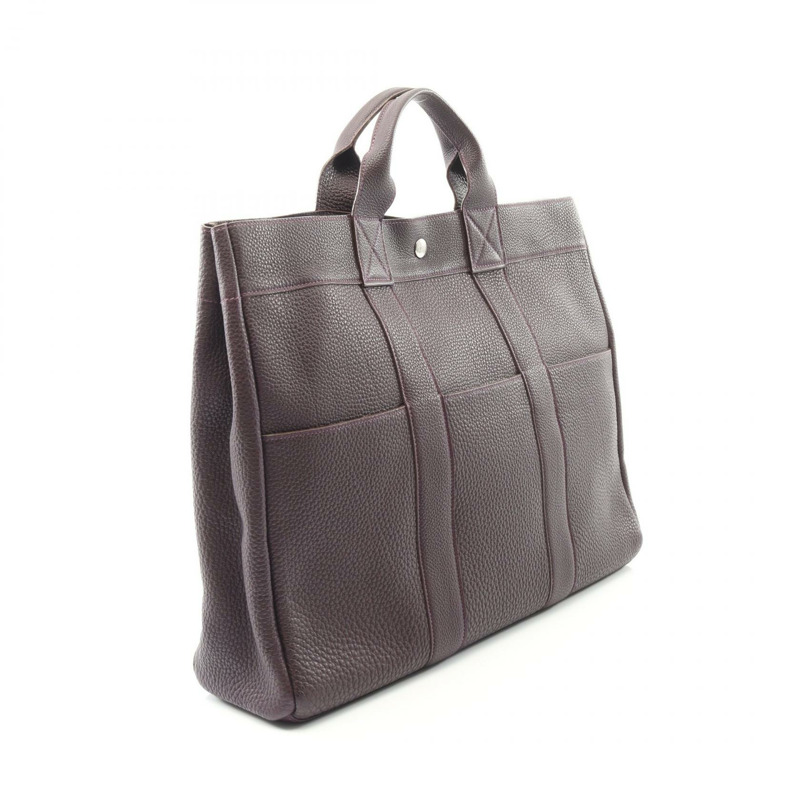 HERMES Fourre-tout MM 手提包 Togo 皮革 紫色 Leysin 二手 女款 F SHW-1