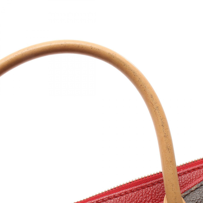 LOUIS VUITTON Pallas 單肩包 手提包 M41175 Monogram 帆布 棕紅色 二手 LV-9