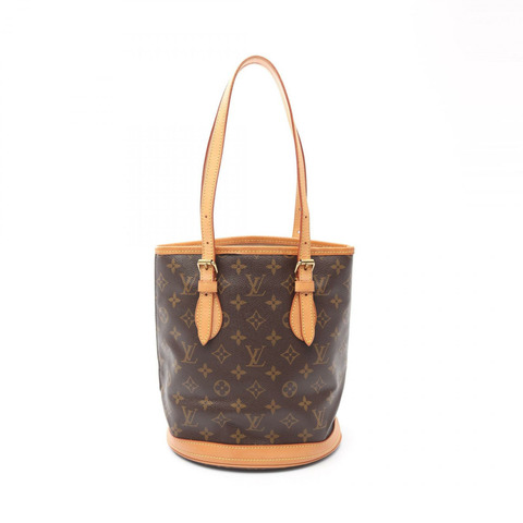 LOUIS VUITTON 水桶包 PM 單肩托特包 M42238 Monogram 帆布 棕色 二手 LV