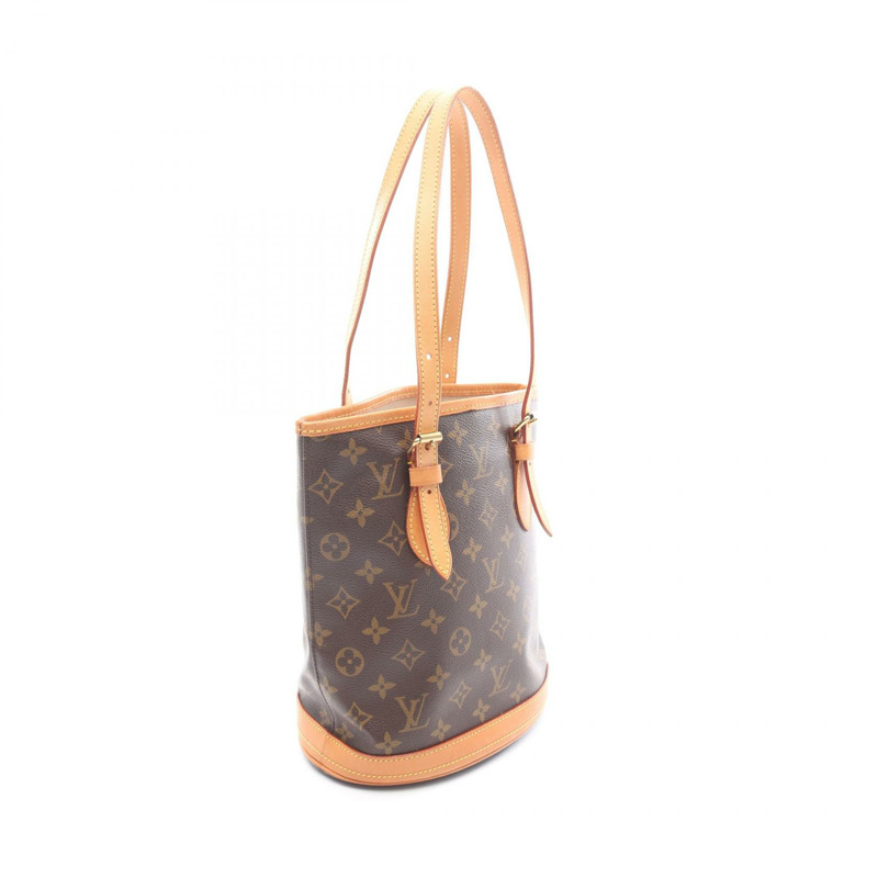 LOUIS VUITTON 水桶包 PM 單肩托特包 M42238 Monogram 帆布 棕色 二手 LV-1