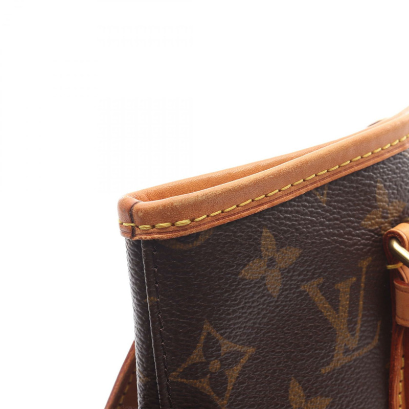 LOUIS VUITTON 水桶包 PM 單肩托特包 M42238 Monogram 帆布 棕色 二手 LV-9