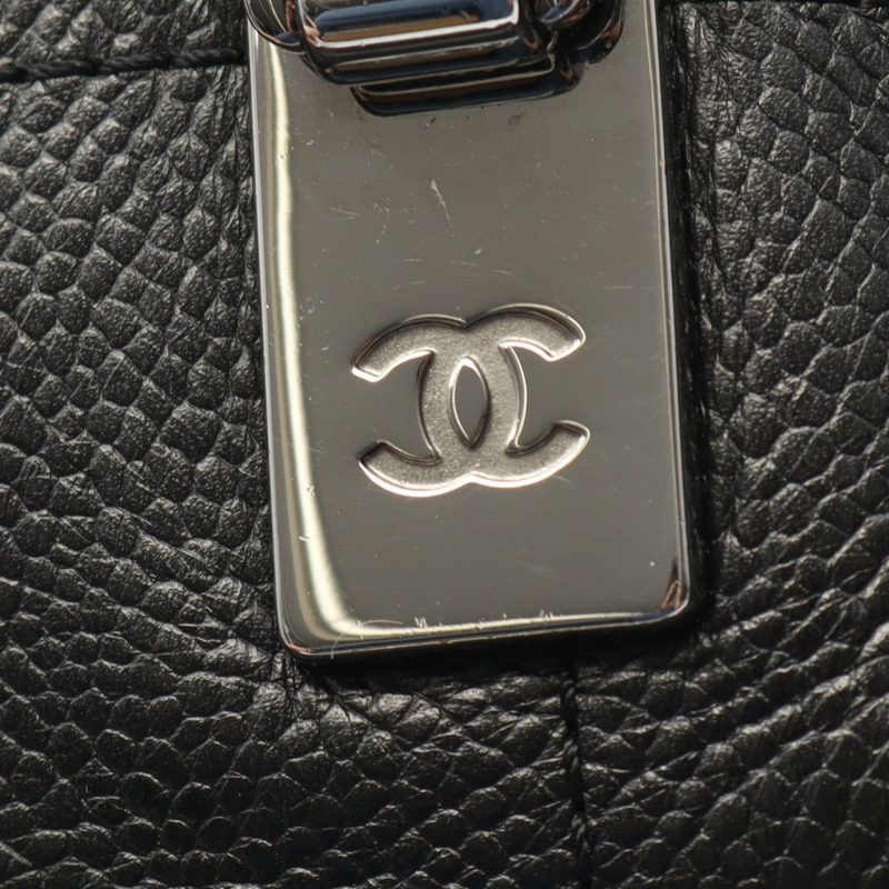CHANEL 巧克力條 單肩手提 托特包 粒面小牛皮 黑色 二手 女款 CC-10