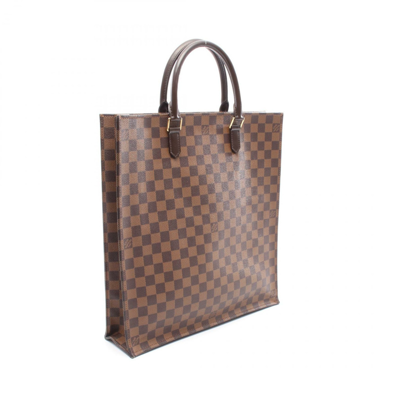 LOUIS VUITTON Sac Plat 托特包 手提包 N51140 Damier 帆布 棕色 二手 女士 LV-1