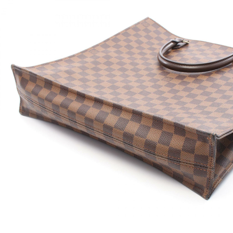 LOUIS VUITTON Sac Plat 托特包 手提包 N51140 Damier 帆布 棕色 二手 女士 LV-5