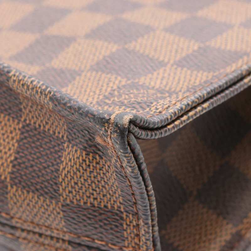 LOUIS VUITTON Sac Plat 托特包 手提包 N51140 Damier 帆布 棕色 二手 女士 LV-6