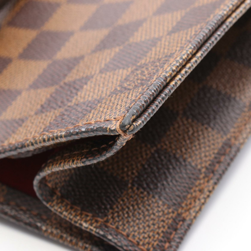 LOUIS VUITTON Sac Plat 托特包 手提包 N51140 Damier 帆布 棕色 二手 女士 LV-7