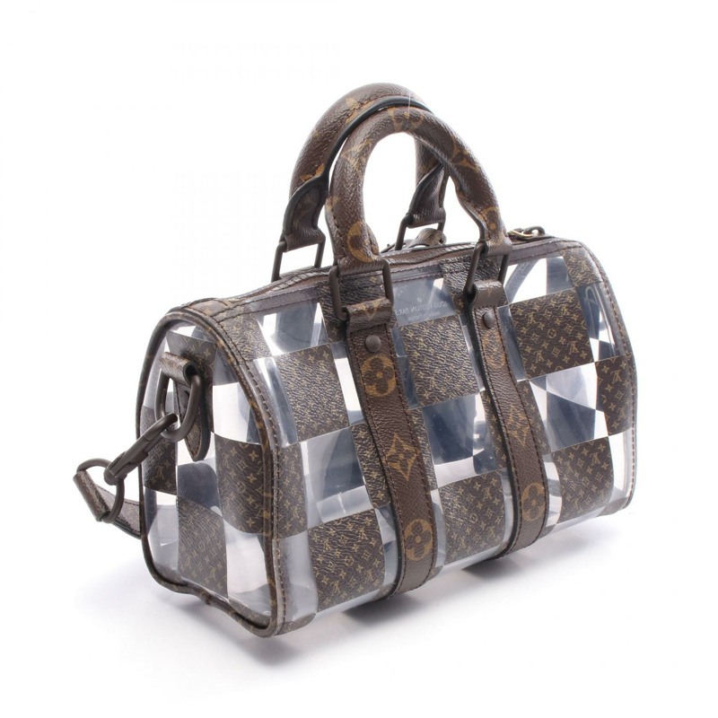 LOUIS VUITTON Keepall Bandouliere25 斜背包手提包 M20872 Monogram Chess 二手-1