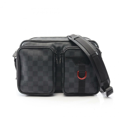 LOUIS VUITTON Utility 信差單肩包 N40280 Damier 石墨帆布 二手
