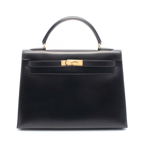 HERMES Kelly 32 單肩包 手提包 Box 小牛皮 黑色 二手 女款 GHW V