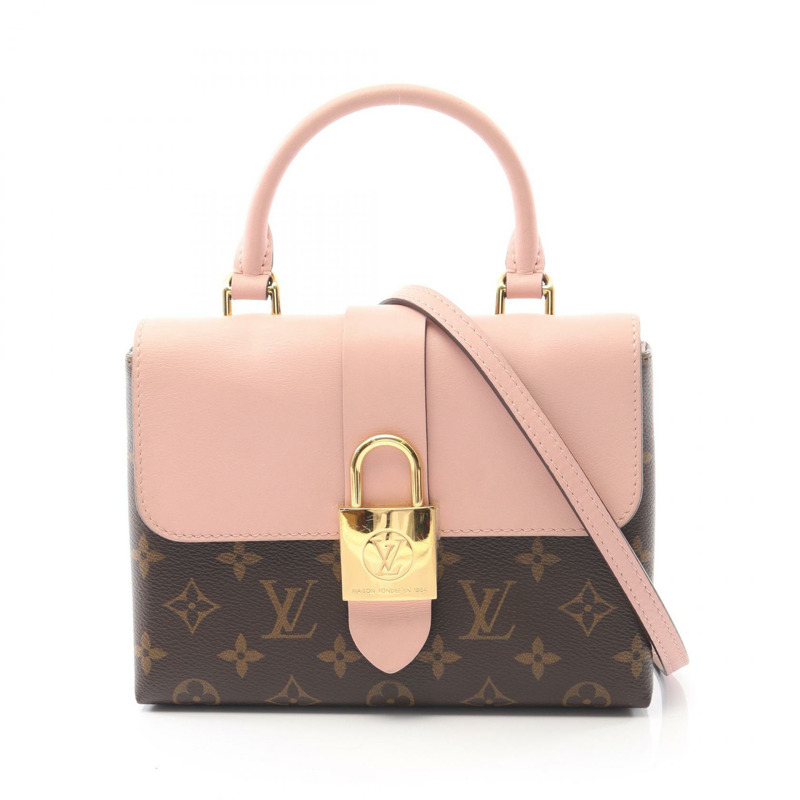 LOUIS VUITTON Locky BB 手提包 M44080 Monogram 帆布皮革棕色玫瑰貴賓犬-0