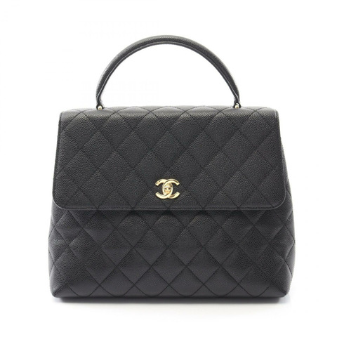 CHANEL Matelasse 手提包 A12397 小牛皮 黑色 二手 女款 COCO CC