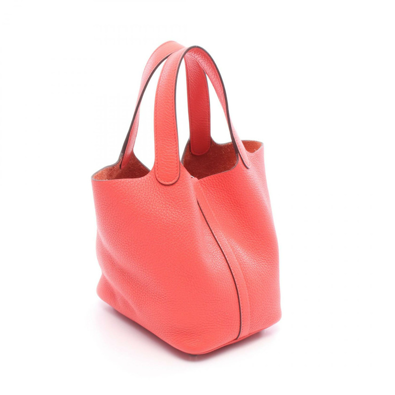 HERMES Picotin Lock PM 手提包 Clemence 皮革 Rose jaipur 二手 女款 C SHW-1