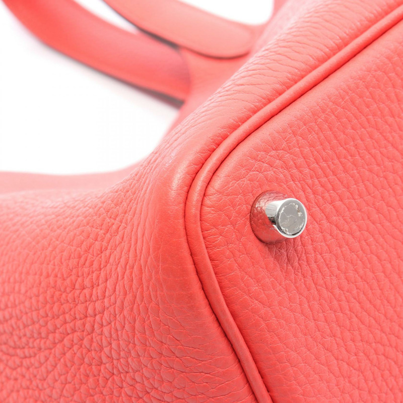 HERMES Picotin Lock PM 手提包 Clemence 皮革 Rose jaipur 二手 女款 C SHW-5