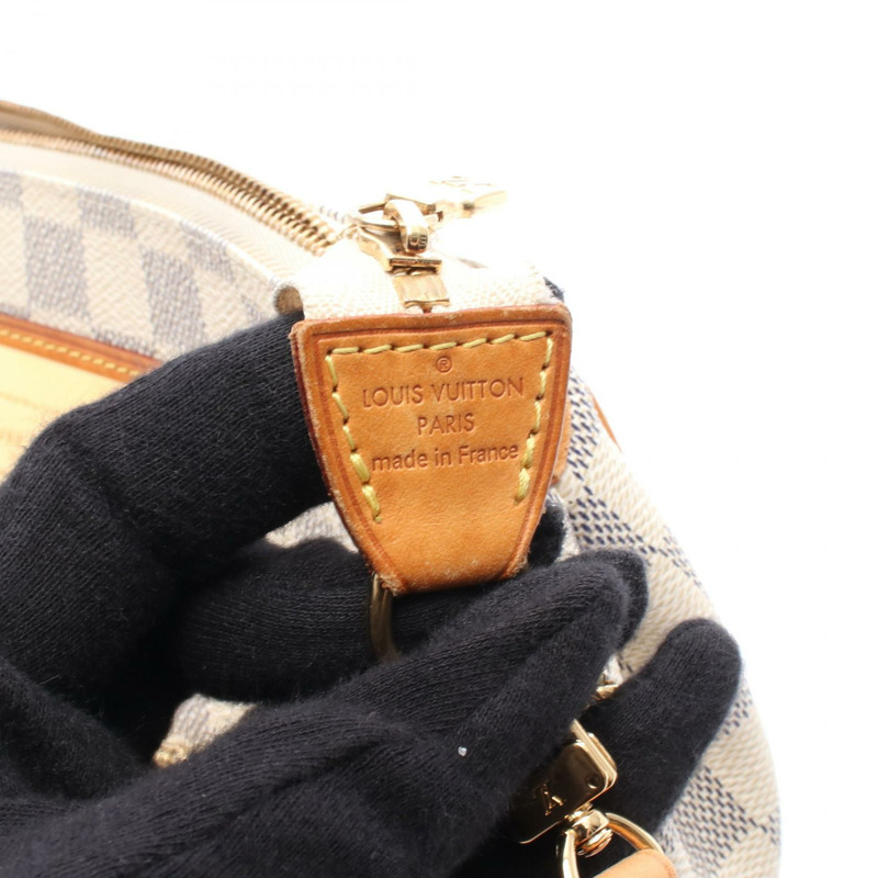 LOUIS VUITTON Eva 單肩包 手提包 N55214 Damier Azur 帆布 白色 二手 女士 LV-3