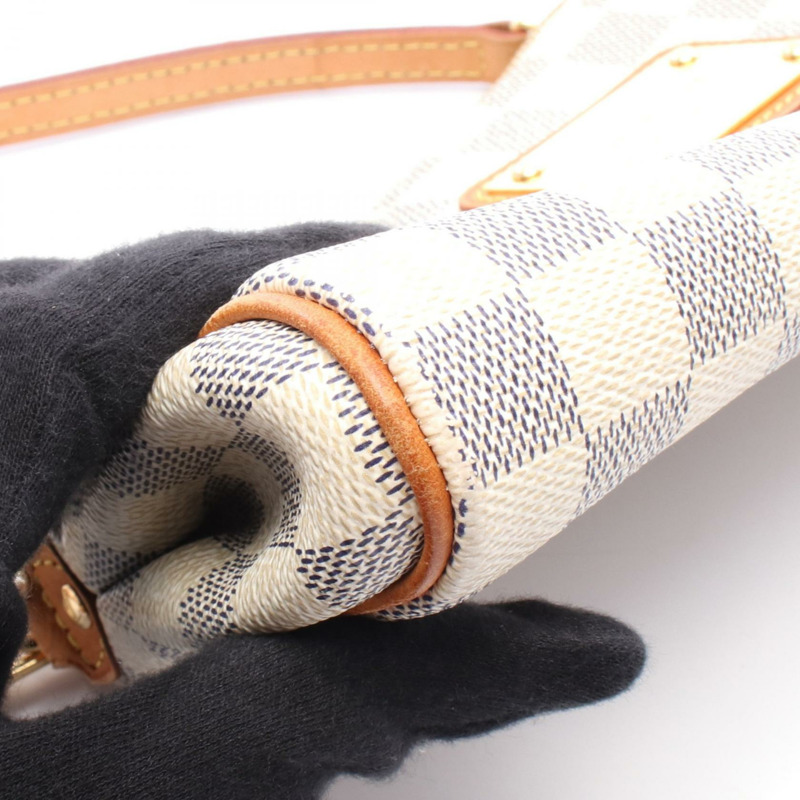 LOUIS VUITTON Eva 單肩包 手提包 N55214 Damier Azur 帆布 白色 二手 女士 LV-6